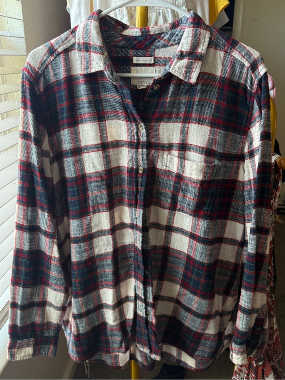 American Eagle Outfitters Plaid Button-Down Shirt - Boyfriend Fit